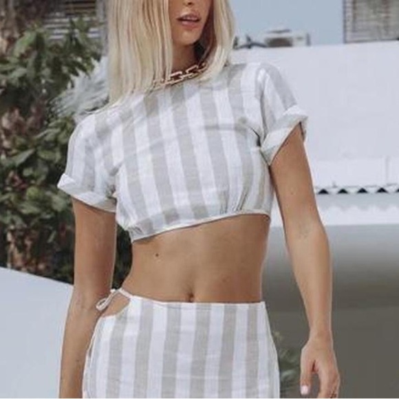 Lioness Women's Fazio Striped T-Shirt Nude Pinstripe, XS - Picture 1 of 8